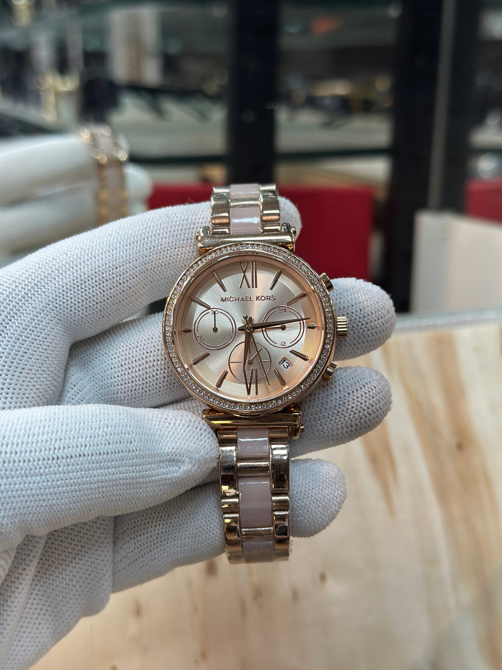 MK Ladies crono diamond Metal