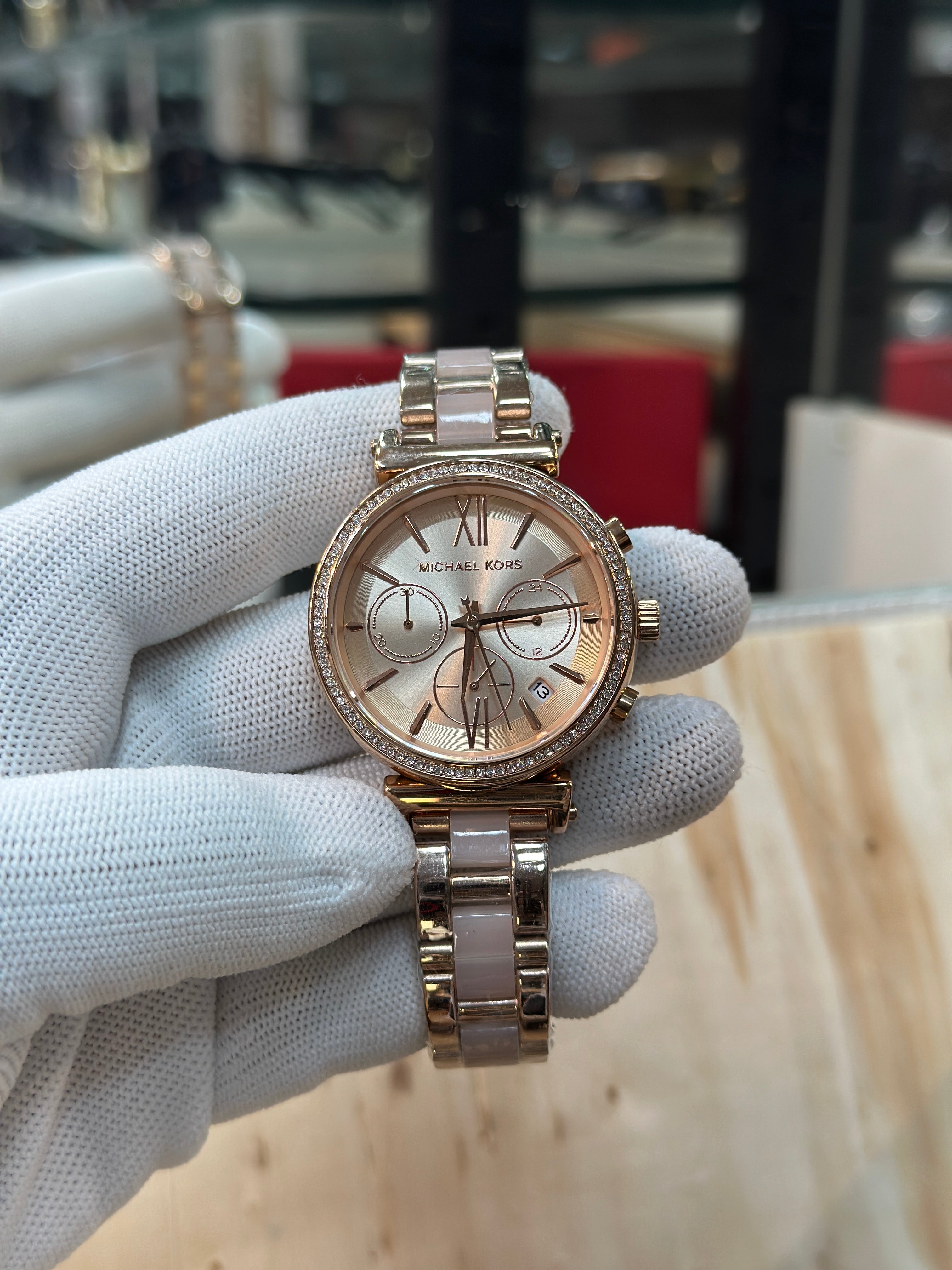 MK Ladies crono diamond Metal