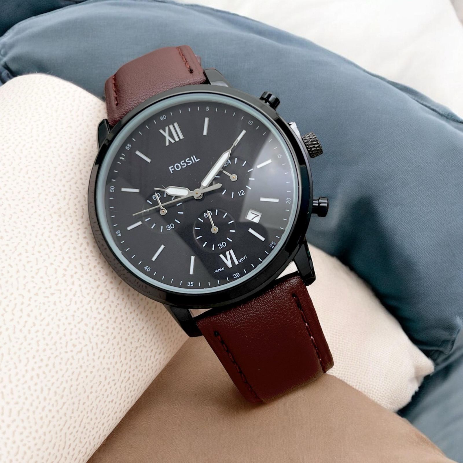 Fossil Crono Leather Mens Watch