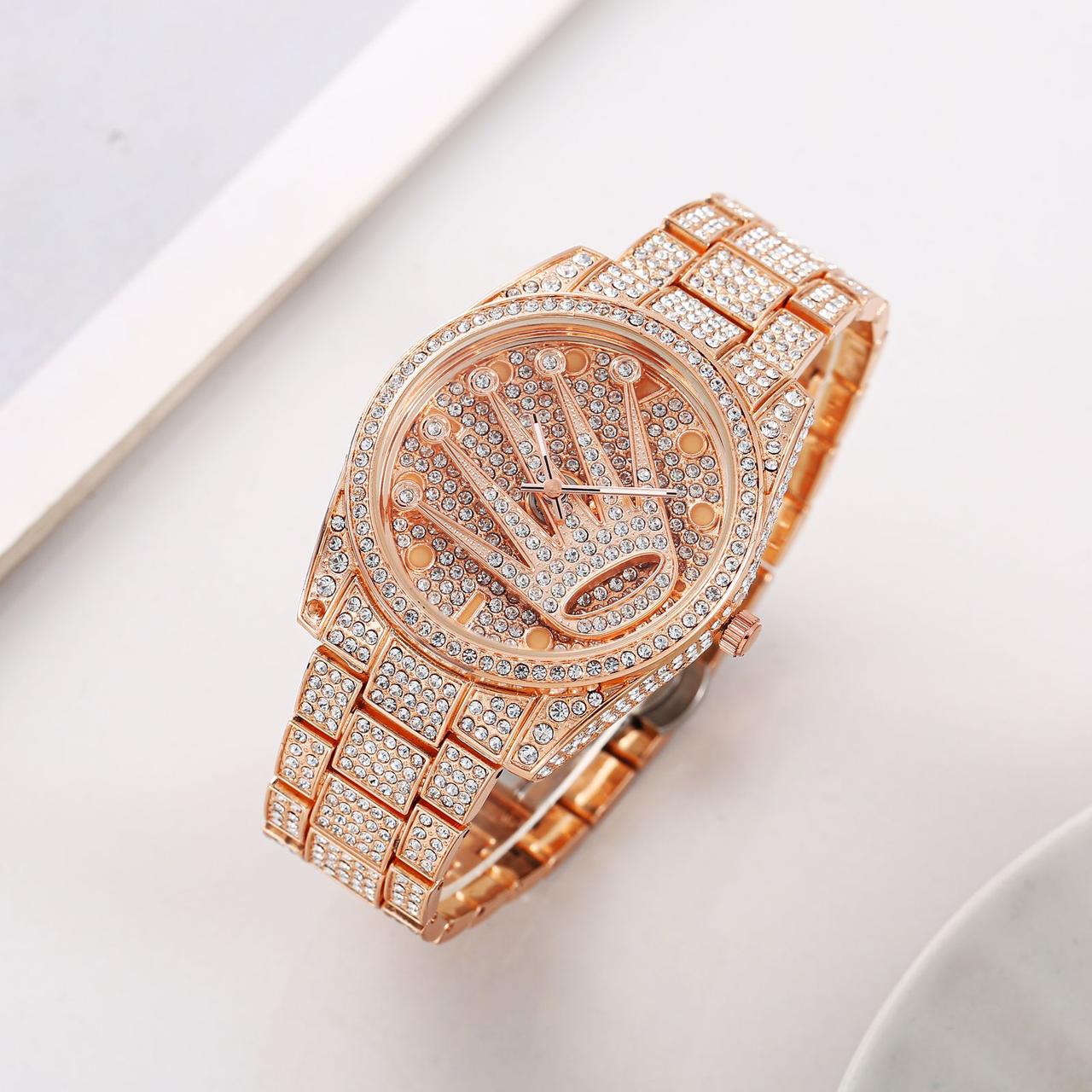 Rolex Diamond Womens Metal Watch