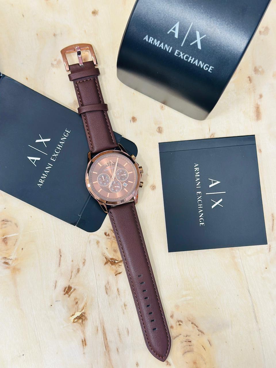 Armani Exchange crono Leather Men's