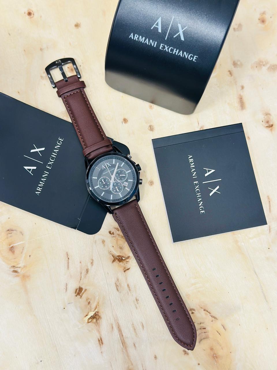 Armani Exchange crono Leather Men's