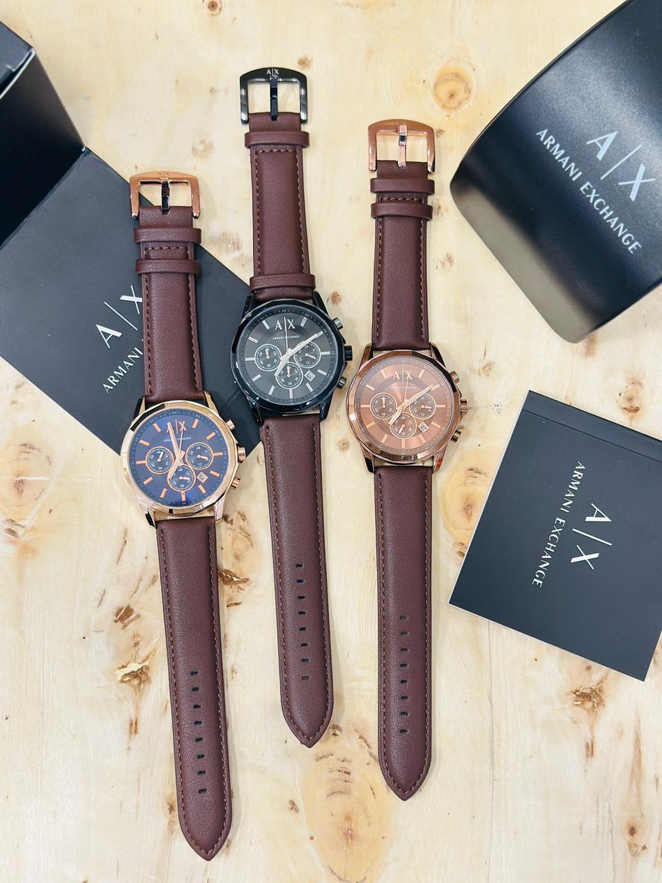 Armani Exchange crono Leather Men's