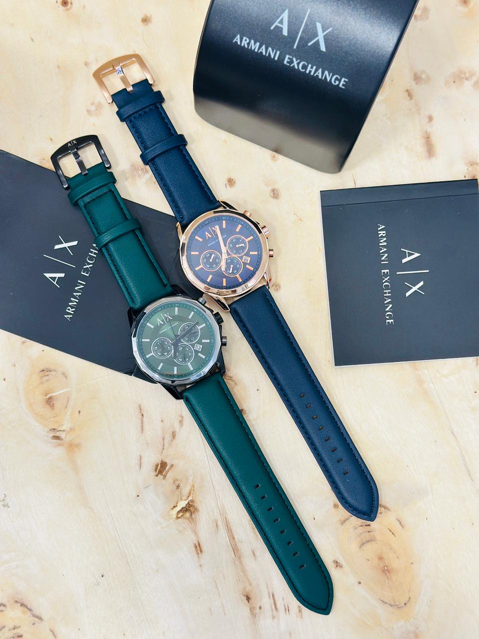 Armani Exchange crono Leather Men's